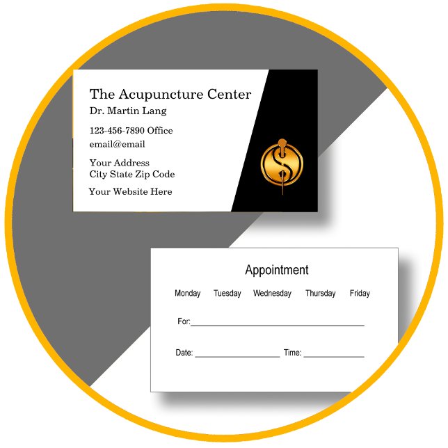 Classy Acupuncture Appointment Business Cards (acupuncture appointment cards by custombusinesstemplates)