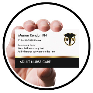 Classy Adult Nurse Care Business Card