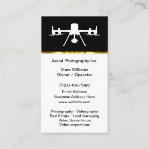 Classy Aerial Drone Photography Videography Business Card