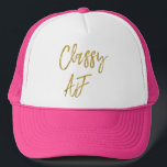 Classy AF Gold Foil and White Trucker Hat<br><div class="desc">Classy AF Gold Foil and White Trucker Hat for Her.</div>