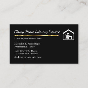 Classy After School Tutoring Service Business Card