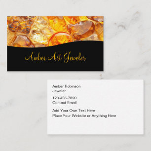 Classy Amber Jewelry Faux Gemstone Look Business Card