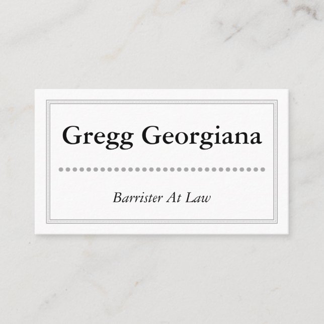 Classy and Basic Barrister At Law Business Card (Front)
