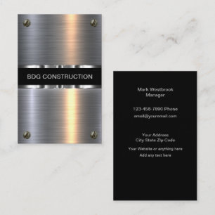 Classy And Cool Construction Business Cards