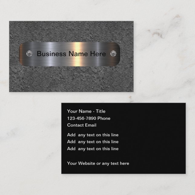 Classy And Cool Construction Wall Business Card (Front/Back)
