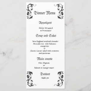 Classy and eleganet wedding dinner menu