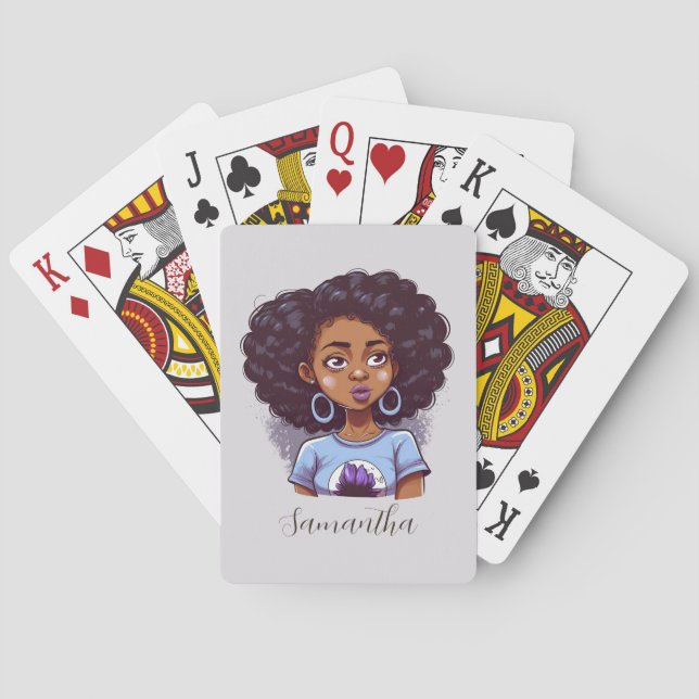 Classy and Elegant Afro Woman Playing Cards (Back)