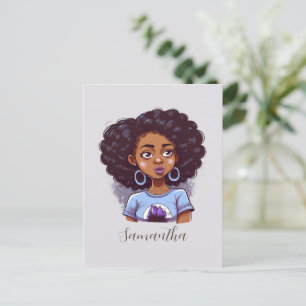 Classy and Elegant Afro Woman Postcard