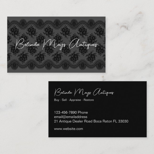 Classy And Elegant Antiques Dealer Business Card (Front/Back)