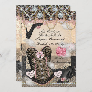 Classy and Elegant Lingerie Bachelorette Party Invitation