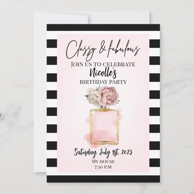 Classy and Fabulous invite (Front)