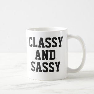 Classy and Sassy mug   Cute Pink Humour Slogan Mug