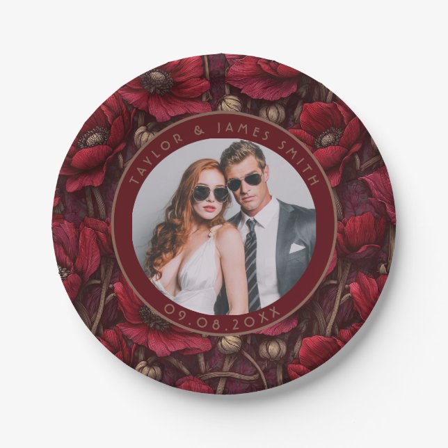 Classy Anemones Plates For Bachelorette Party (Front)