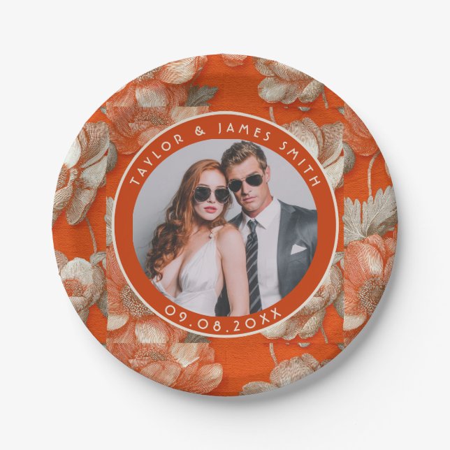 Classy Anemones Plates For Rehearsal Dinner Party (Front)