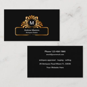 Classy Antiques Dealer Business Cards