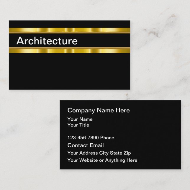 Classy Architect Modern Business Cards (Front/Back)