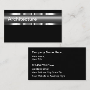 Classy Architecture Silver Tone Business Cards