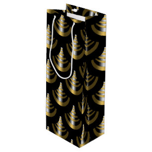 Classy Art Deco Black and Gold Wine Gift Bag