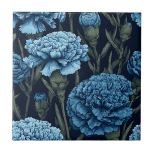 Classy Art Nouveau Carnation Tiles For Spa-Style