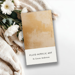 Classy Artistic Beige Gold Oil Paint Texture Business Card