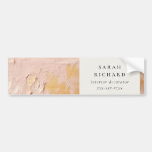 Classy Artistic Bush Pink Gold Oil Paint Business Bumper Sticker