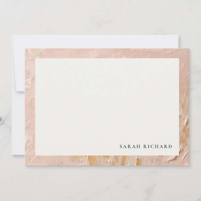 Classy Artistic Bush Pink Gold Oil Paint Texture Card (Front)