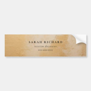 Classy Artistic Chic Beige Gold Oil Paint Business Bumper Sticker