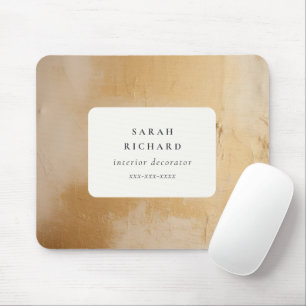Classy Artistic Chic Beige Gold Oil Paint Business Mouse Mat
