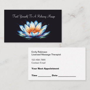 Classy Artistic Lotus Appointment Business Cards