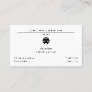 Classy Attorney at Law   Law Firm Business Card