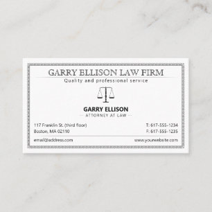 Classy Attorney at Law   Lawyer Business Card