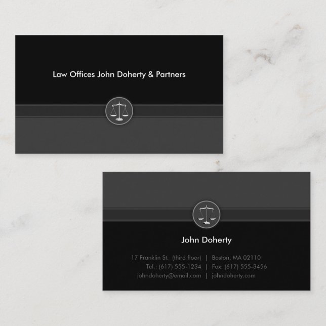 Classy Attorney at Law | Lawyer Business Card (Front/Back)
