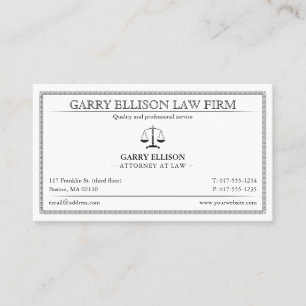 Classy Attorney at Law Lawyer Business Card