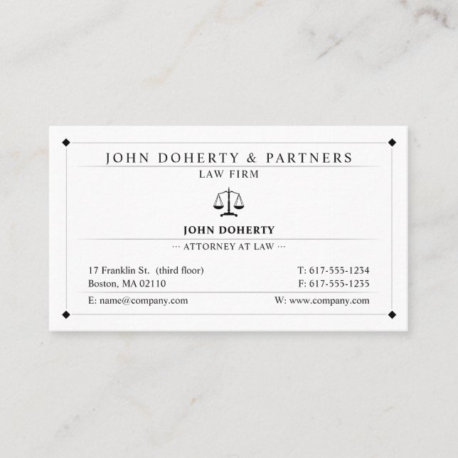Classy Attorney at Law | Lawyer Business Card (Front)