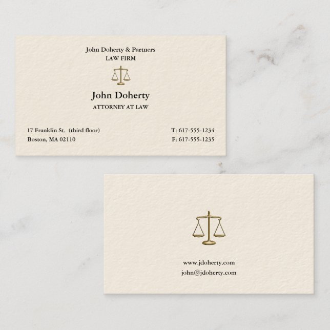 Classy Attorney at Law | Lawyer Business Card (Front/Back)