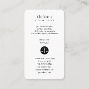 Classy Attorney at Law Lawyer Business Card
