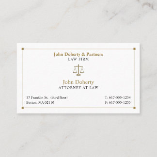 Classy Attorney at Law | Lawyer Gold Black Business Card