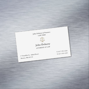 Classy Attorney at Law   Lawyer Magnetic Business Card
