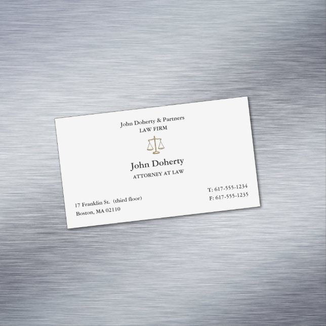 Classy Attorney at Law | Lawyer Magnetic Business Card (In Situ)