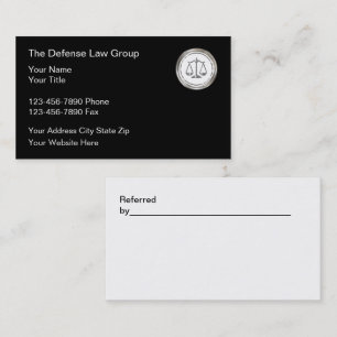 Classy Attorney Business And Referral Business Card
