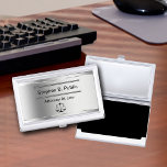 Classy Attorney Business Card Holder<br><div class="desc">Classy Attorney business card holder with modern design that includes a silver metal looking style background and law scale. Personalise and make your own by customising the text on the front to give your presentation a professional touch and great first impression. An inexpensive way to protect your business cards that...</div>