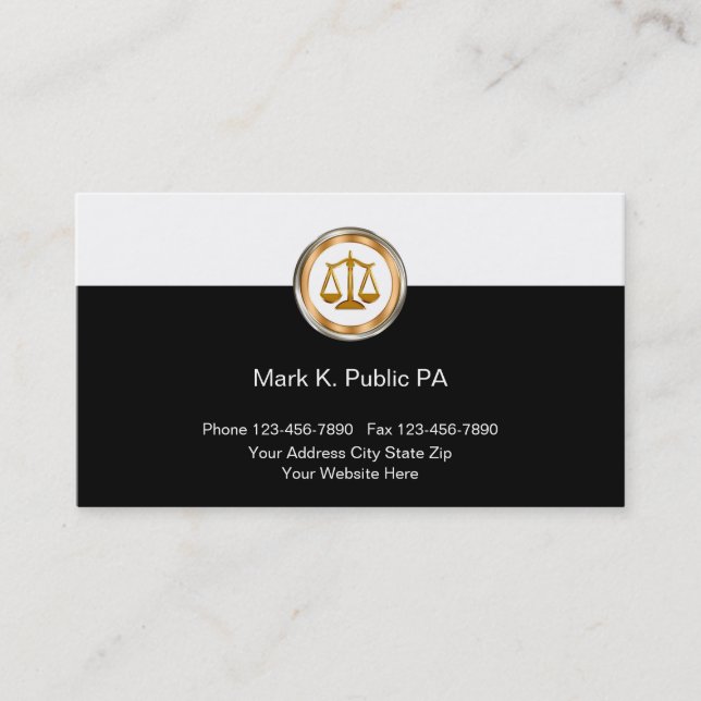 Classy Attorney Business Cards (Front)