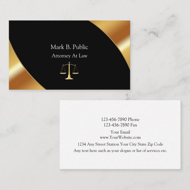 Classy Attorney Business Cards (Front/Back)