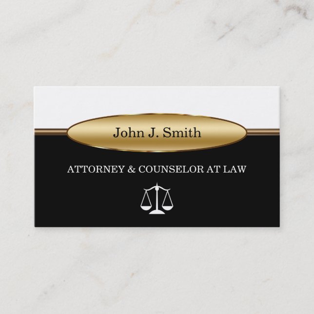 Classy Attorney Business Cards (Front)