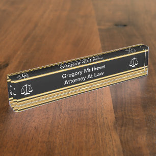 Classy Attorney Executive Desk Name Plates