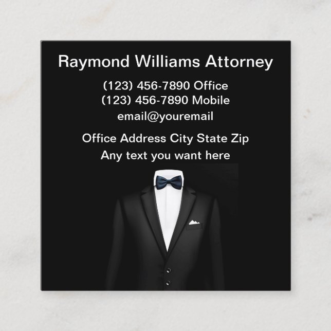 Classy Attorney Glossy Business Cards (Front)