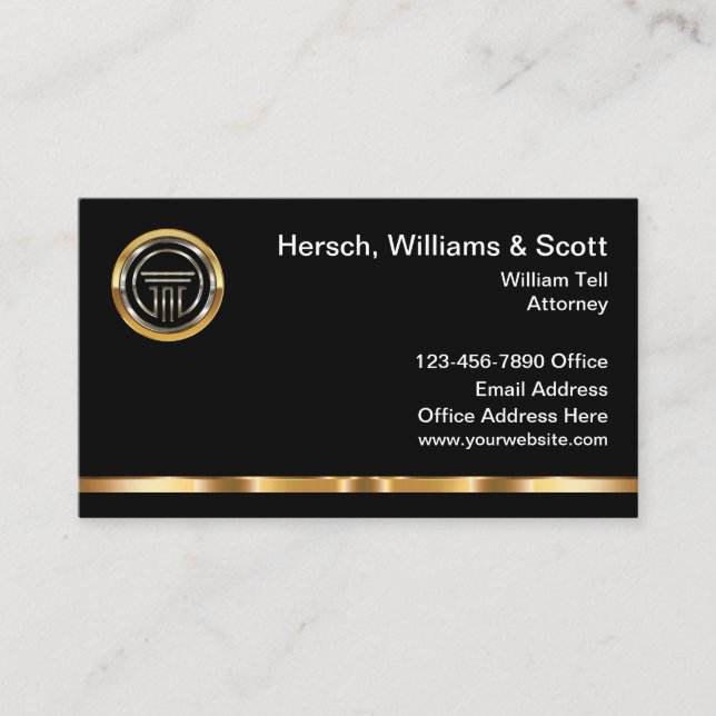 Classy Attorney Law Group Legal Team Business Card (Front)