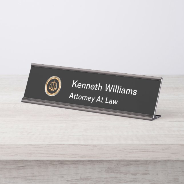 Classy Attorney Law Office Desk Name Plate (Front)