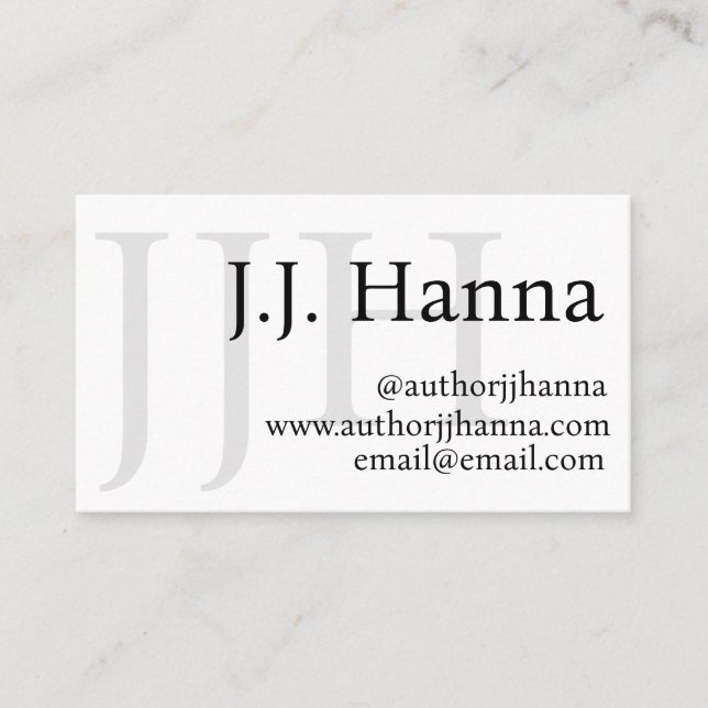 Classy Author Business Card (Front)