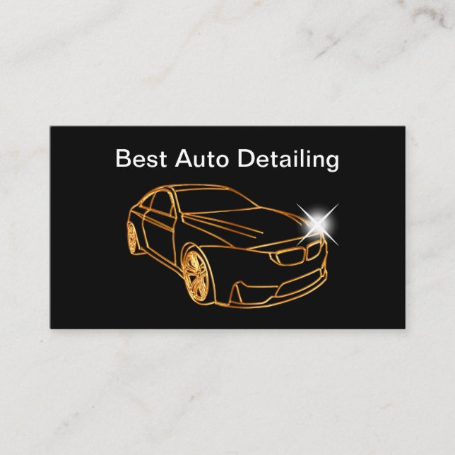 Classy Auto Detailing Business Card Template (Front)